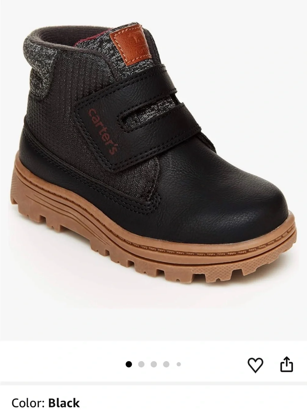 Carter's Black and Tan Rugged Toddler Boot
